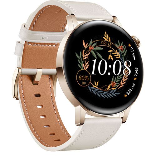 Smartwatch Huawei Watch GT 3 42mm - Elegant Gold | White Leather Strap - Image 2
