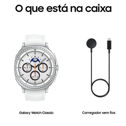 Smartwatch Samsung Galaxy Watch8 Classic LTE 46mm - Prateado/Branco - Image 11