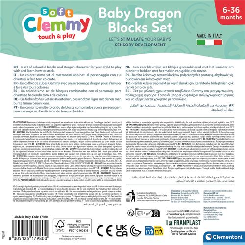 Soft Clemmy Touch & Play: Dragão com 10 Blocos - Clementoni - Image 4