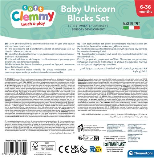 Soft Clemmy Touch & Play: Unicórnio com 10 Blocos - Clementoni - Image 2