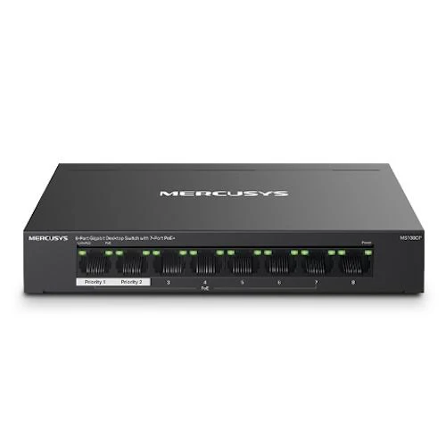 Switch Mercusys MS108GP 8 Portas Gigabit 10/100/1000Mbps PoE+
