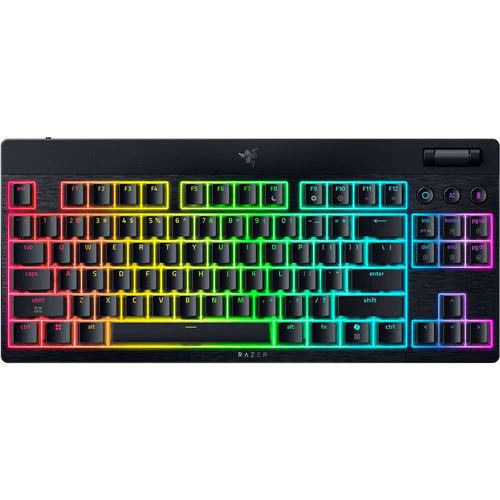 Teclado Gaming Mecânico Razer BlackWidow V4 Low-Profile Tenkeyless HyperSpeed Wireless/Bluetooth - Green Switches - Layout US - Preto