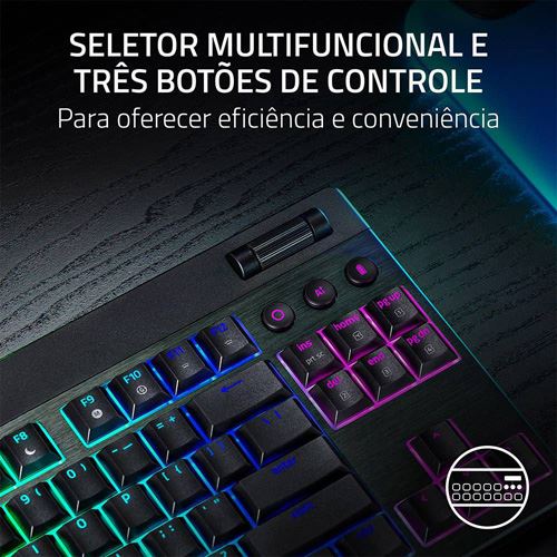 Teclado Gaming Mecânico Razer BlackWidow V4 Low-Profile Tenkeyless HyperSpeed Wireless/Bluetooth - Green Switches - Layout US - Preto - Image 4
