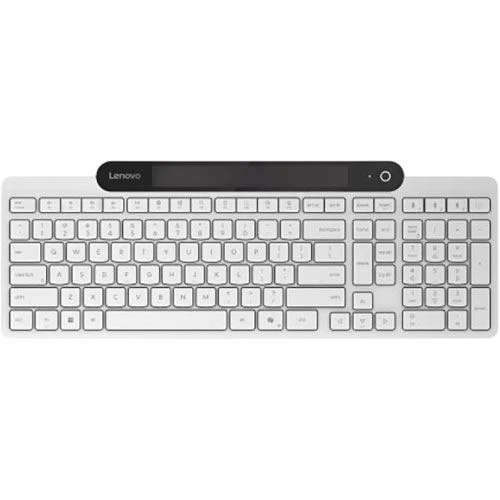 Teclado Wireless Lenovo 800 Self-Charging Bluetooth - Layout PT - Branco