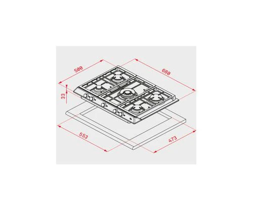 Placa a Gás Teka EX 70 1 5G AI AL DR NAT | Gás Natural | 68 cm | 5 Zonas | Aço inoxidável - Image 2