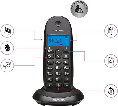 Telefone sem Fios Motorola C1001CB+ DECT Preto - Image 4