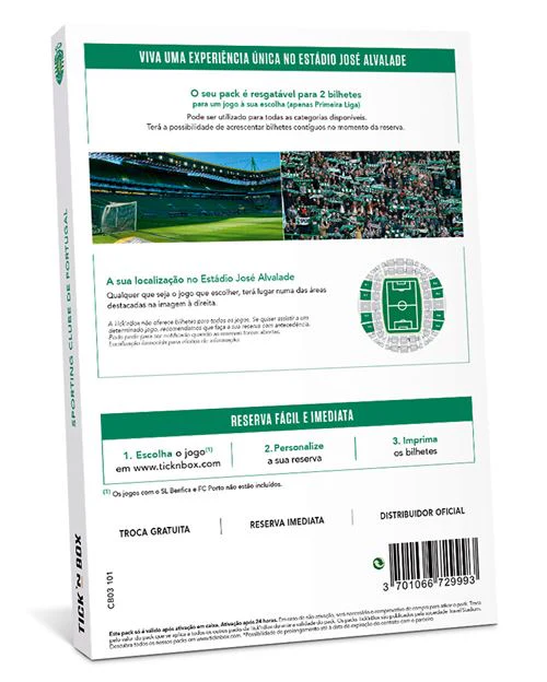 Tick'nBox by Lifecooler - Sporting Clube de Portugal Classic | 1 Jogo 2 Billhetes - Image 2