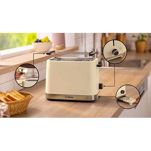 Torradeira 2 Fendas Bosch TAT4M227 MyMoment - Bege - Image 2