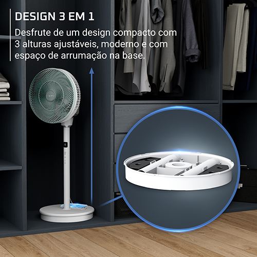 Ventoinha de Pé Rowenta QV5050F0 Turbo Silence Compact 3D Nomad | 20 W - Branco - Image 5