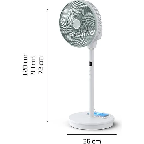 Ventoinha de Pé Rowenta QV5050F0 Turbo Silence Compact 3D Nomad | 20 W - Branco - Image 7